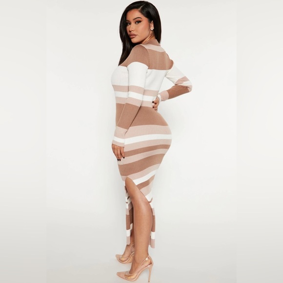 Midi Dress for Neutral Lovers 🤎 “You’re My Fave” Sweater Dress by Fashion Nova - Picture 3 of 13
